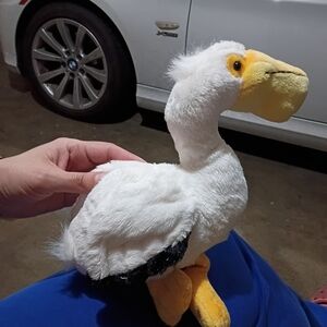 GANZ White and Yellow Plush Bird Stuffed Animal